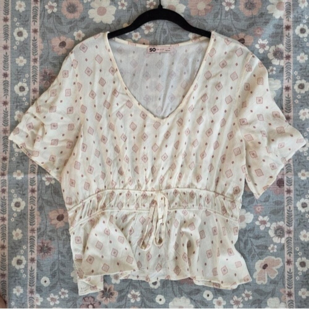 SO Cream and Pink Women's Top